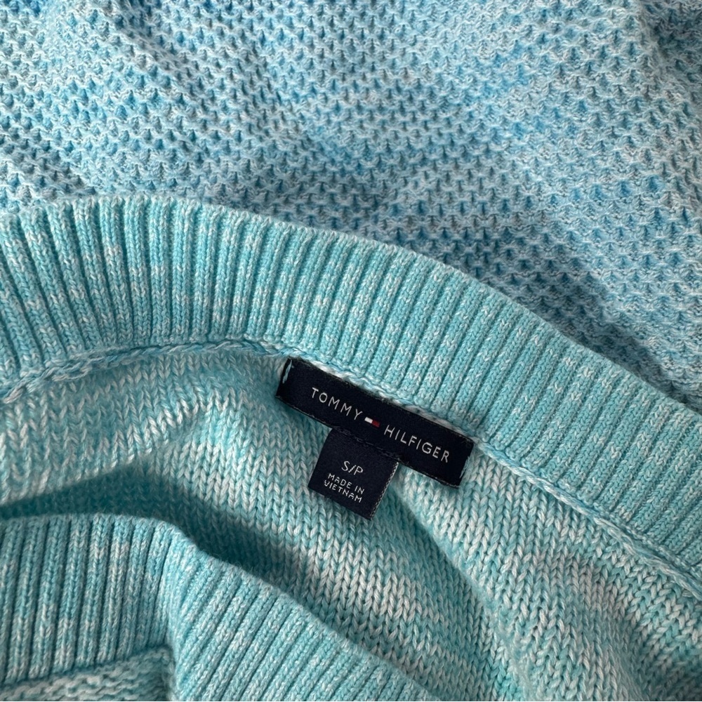 Tommy Hilfiger sweater blue knit ombre turquoise warm comfy stretchy top shirt - Picture 6 of 9
